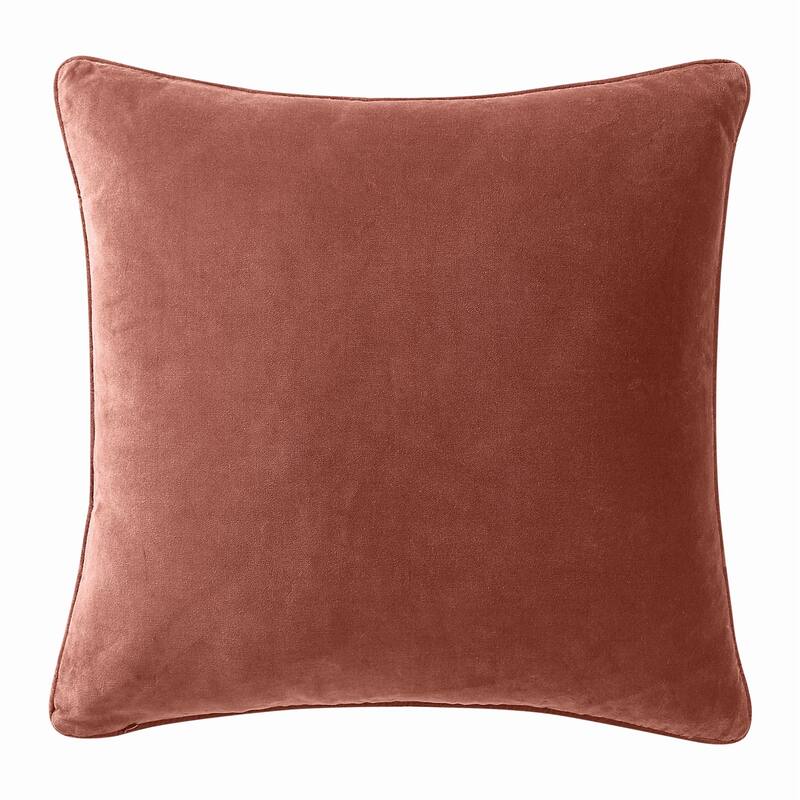 Brooklyn Loom Matte Cotton Velvet Euro Sham - Cover Only - Rust