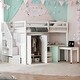 preview thumbnail 2 of 58, Full Size Multifunctional Loft Bed with Wardrobe With Shelves,A Side Desk With 2 Drawers,A Movable Table