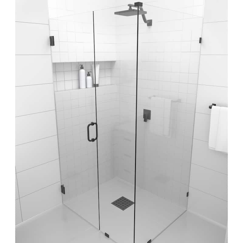 Glass Warehouse 78" x 36" x 36" Frameless 90 Degree Shower Enclosure - Wall Hinge