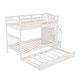 preview thumbnail 9 of 25, Twin-over-Twin Wood Bunk Bed with Trundle and Storage Stairway