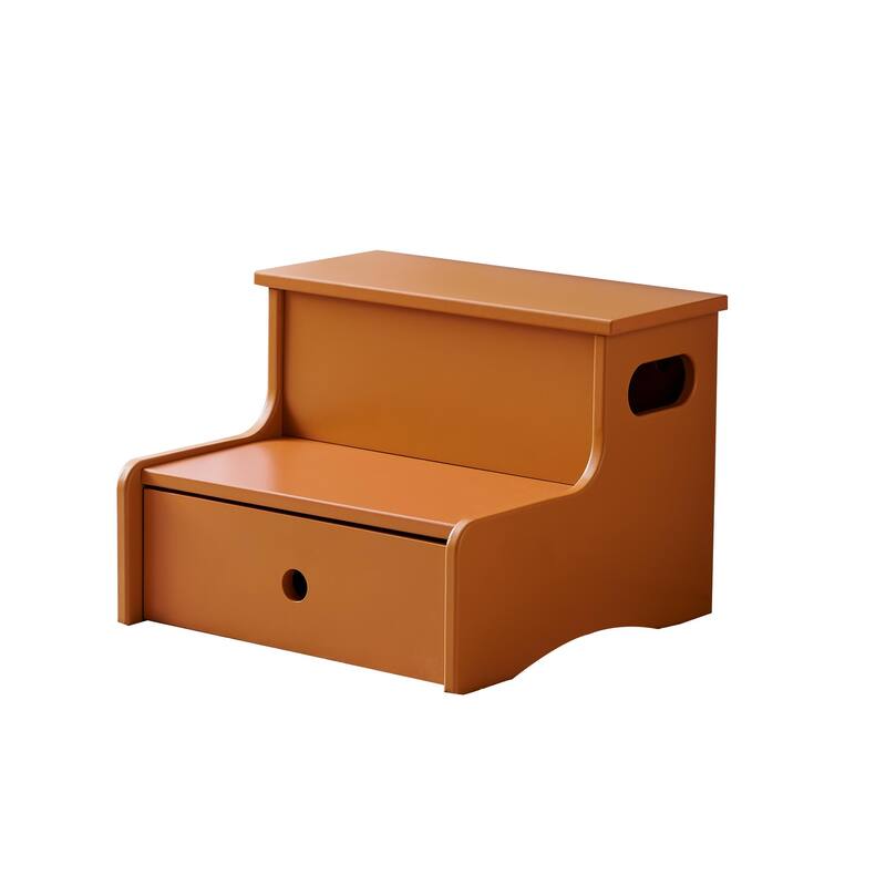 Lylia Collection MDF Wood 2-Step Kids Stool with Storage