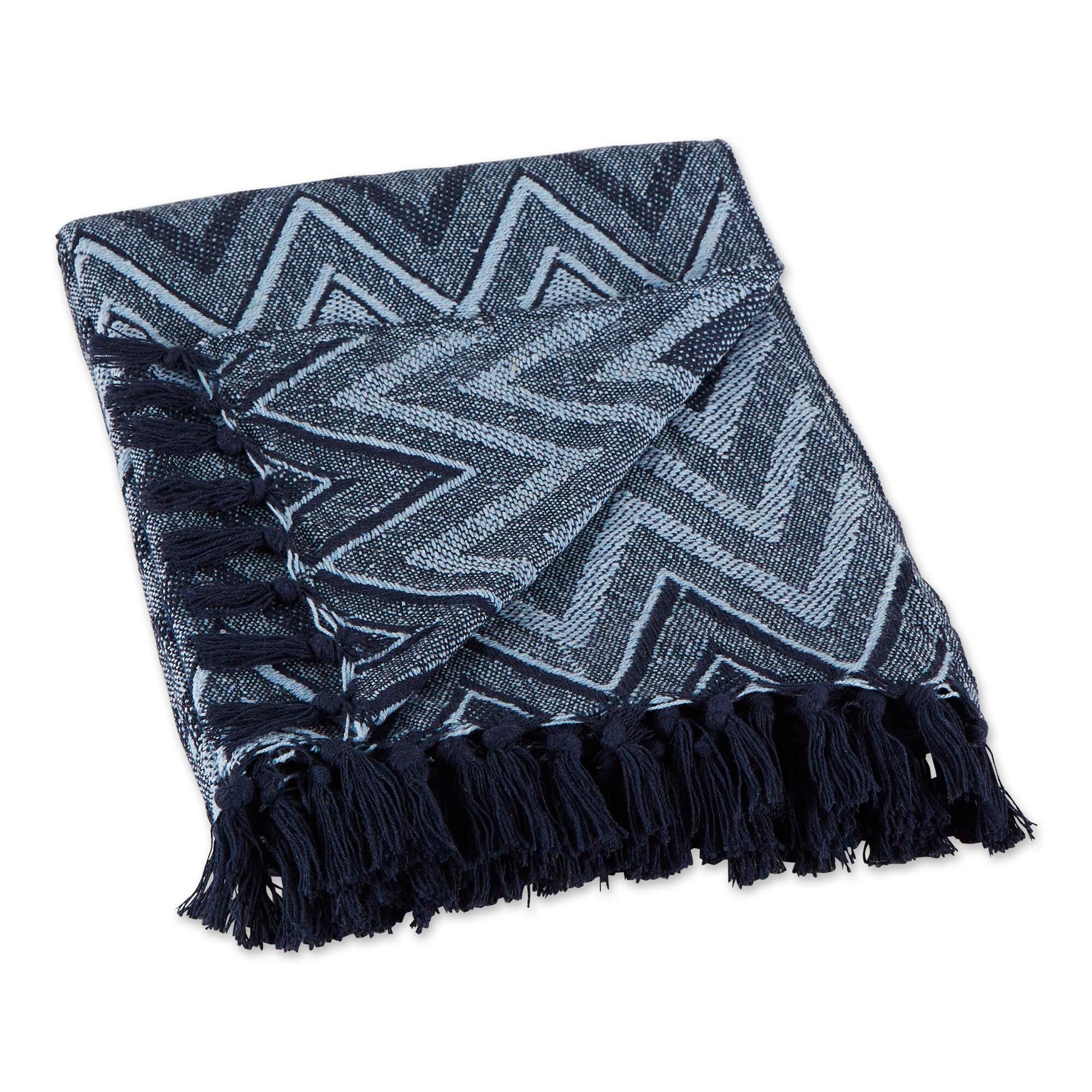DII Chevron Throw Collection Handloomed Cotton 50x60 Gray
