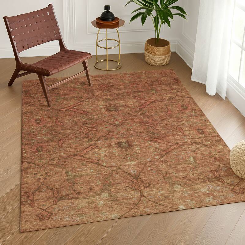 Machine Washable Indoor/ Outdoor Boho Global Chantille Rug
