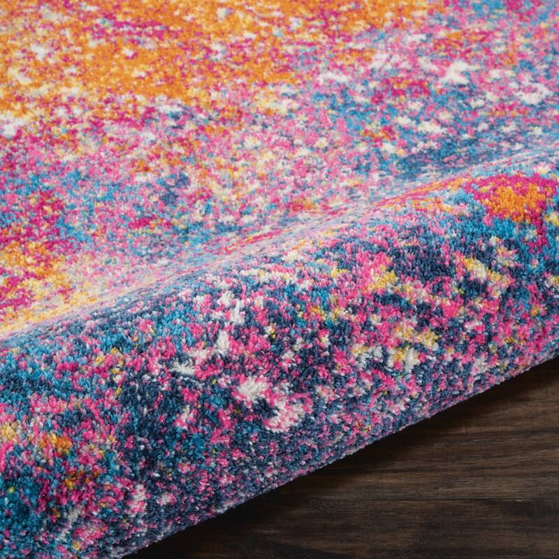 Roni Power Loomed Geometric Abstract Area Rug By HomeRoots - 8' Square