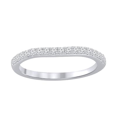 Auriya 14k Gold 1/4ctw Curved Diamond Wedding Band
