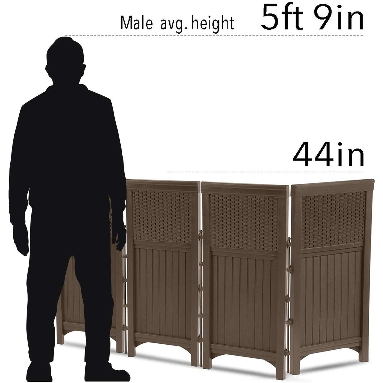2 Pack Suncast FSW4423 Backyard and Patio Rust-Resistant Screen Fence Java 