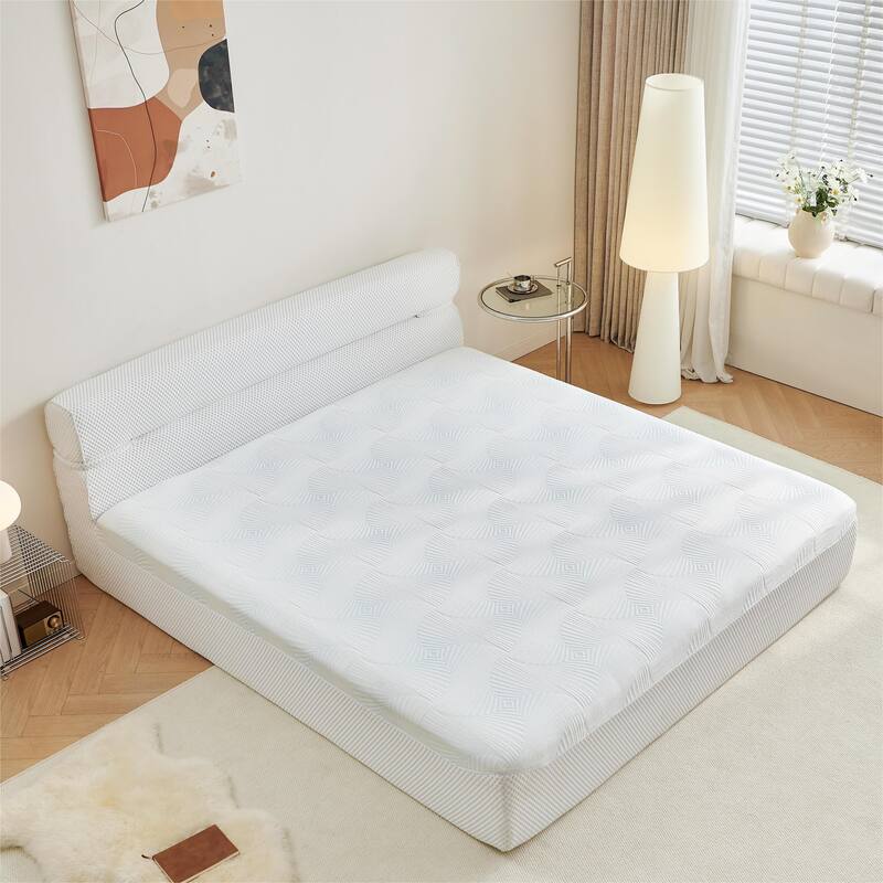 15 Inch Queen Size All-in-One Mattress & Bed Frame with Cooling Fabric, Pressure Relief, Motion Isolation, No Assembly Required