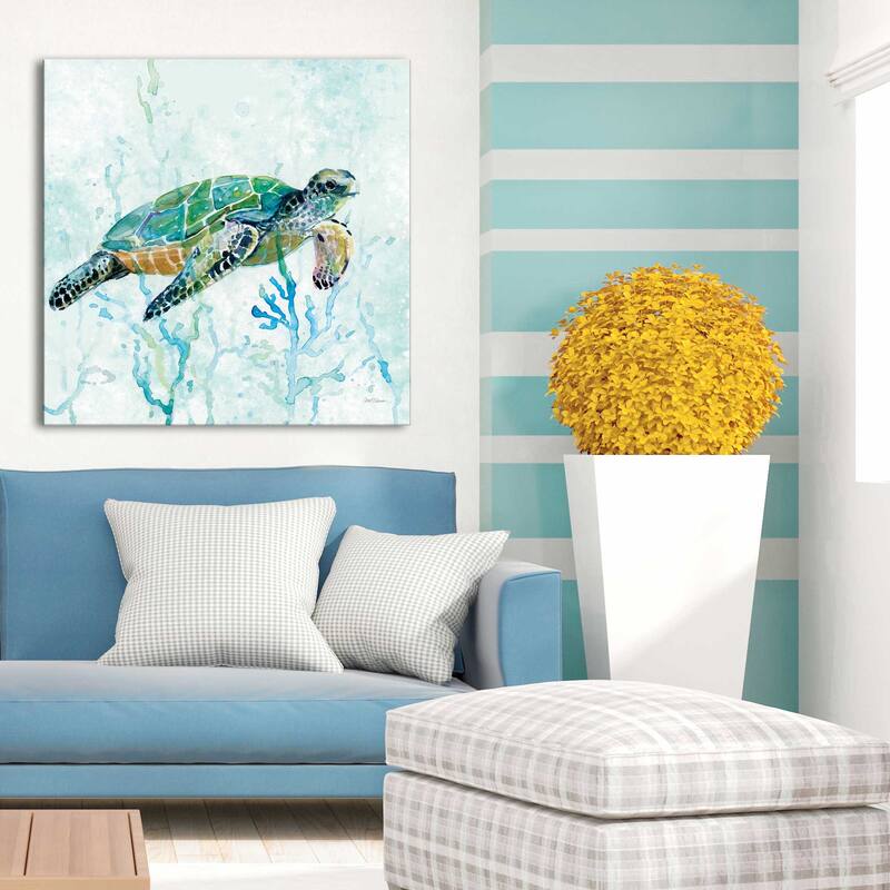 "Sea Turtle Swim I" by Carol Robinson Print on Canvas