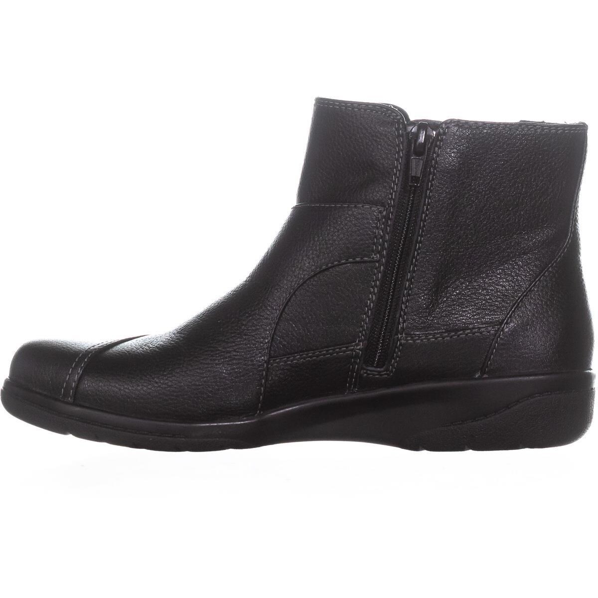clarks leather side zip ankle boots