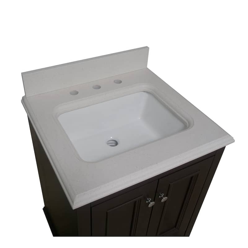 KitchenBathCollection Nantucket 24" Bathroom Vanity with Quartz Top