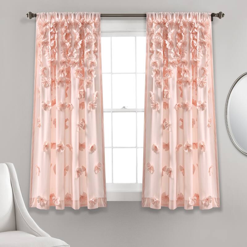 Silver Orchid Turpin Single Window Curtain Panel - 54"Wx45"L - Blush