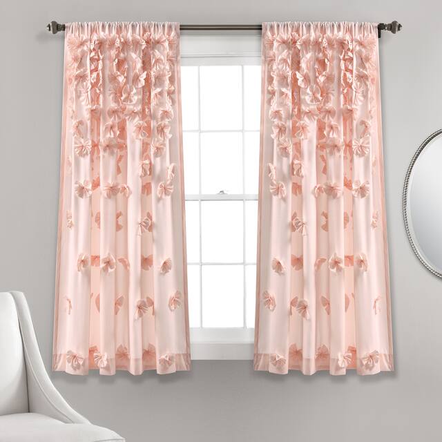 Silver Orchid Turpin Single Window Curtain Panel - 54"Wx45"L - Blush