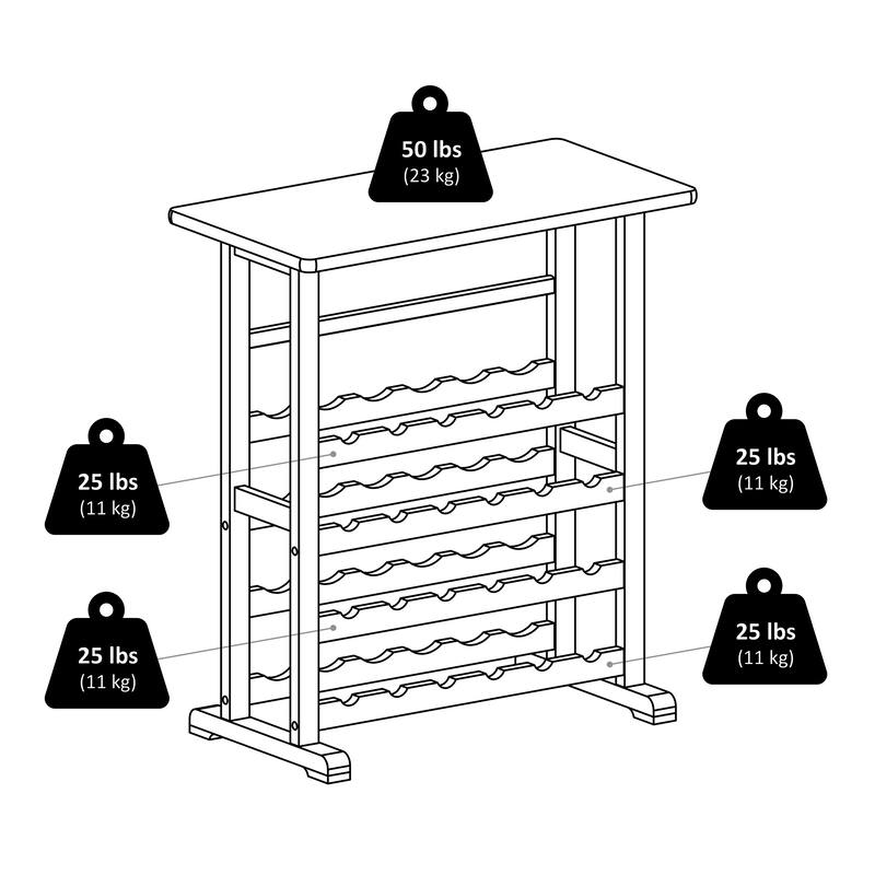 Vinny 24-Bottle Wine Rack - 31.5 x 16.22 x 35.67 inches