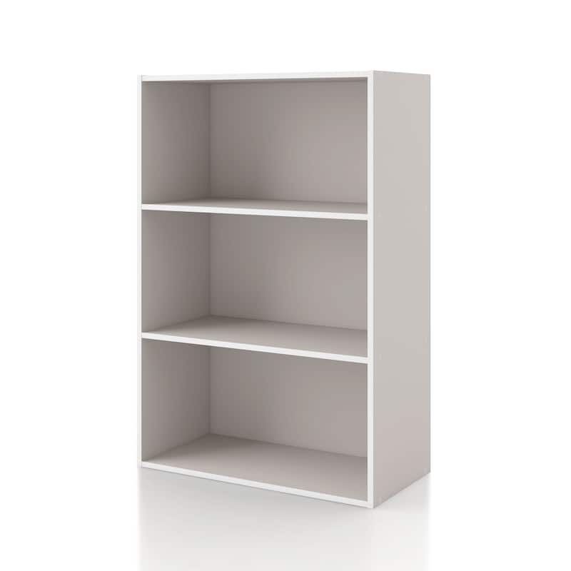 DH BASIC Modern Wood Customizable Stackable Storage Organizer - Cube Shelves, Drawer Cabinet, Bookcase with Doors by Denhour - 3-Tier - Taupe Grey