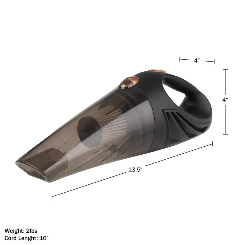 Car Vacuum - 12V High-Powered Handheld Vacuum - 16ft AUX Power Cord and Travel Case Included - Car Accessories by Stalwart