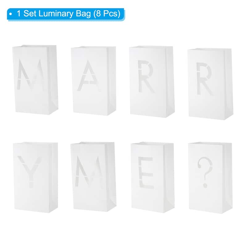 White Paper Luminary Bags, Flame Resistant Candles Bags for Wedding
