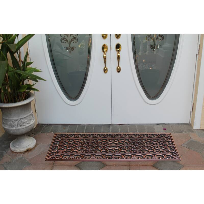 A1HC Rubber Iron Beautiful Hand Finished Elegant Large Double Doormat 18"X48"