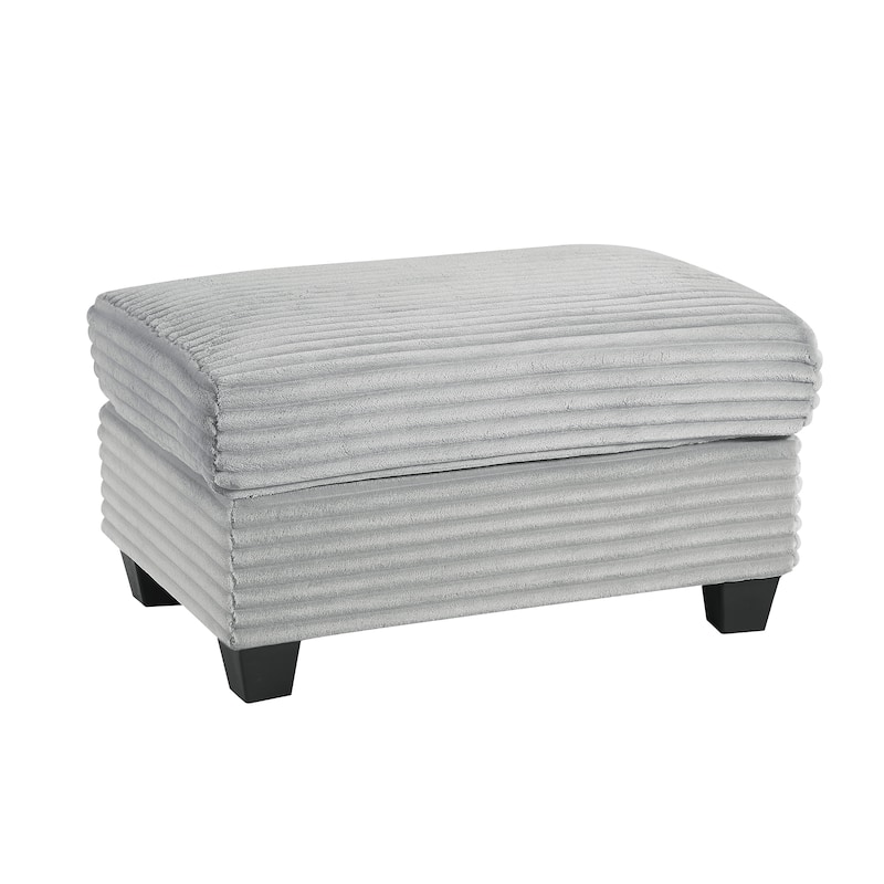 Sectional Sofa U-shaped Sectional 125.2" Upholstered L-shaped Sofa with a Movable Ottoman and Side Storage Pockets
