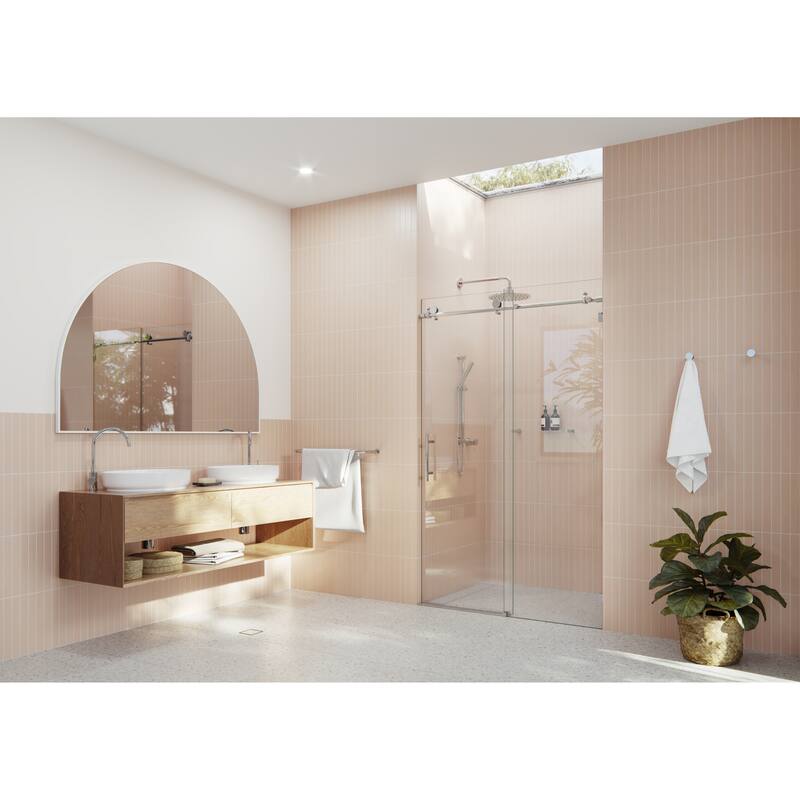 Glass Warehouse 44 in. - 48 in. x 78 in. Frameless Sliding Shower Door - Polished Chrome