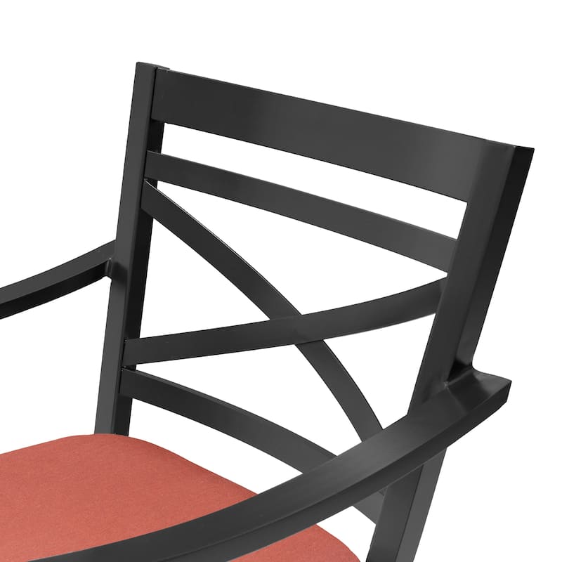 Pellebant Patio Outdoor Aluminum Swivel Bar Stools with Sunbrella Cushion - 21.7 in W x 16.5 in D x 46 in H