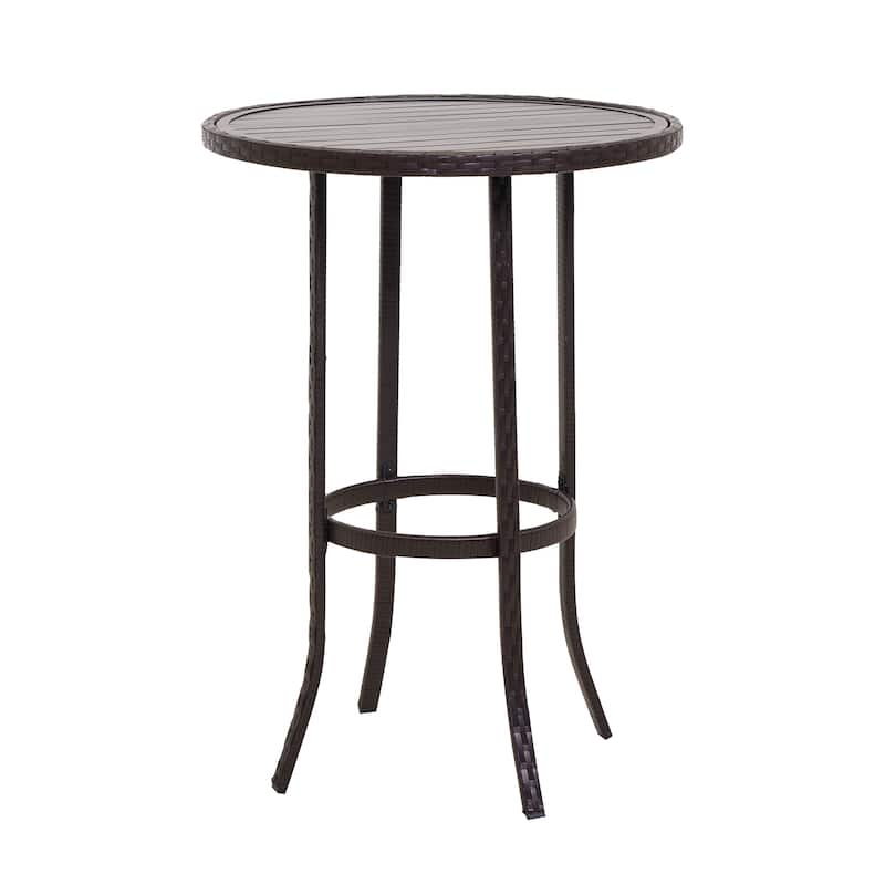 3-Piece Outdoor Wicker Bar Set, Patio Bistro Set