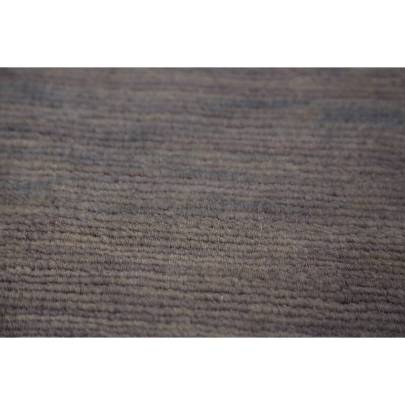 Modern Gray Gabbeh Oriental Area Rug Hand-Knotted Wool Carpet - 7'0" x 9'7"