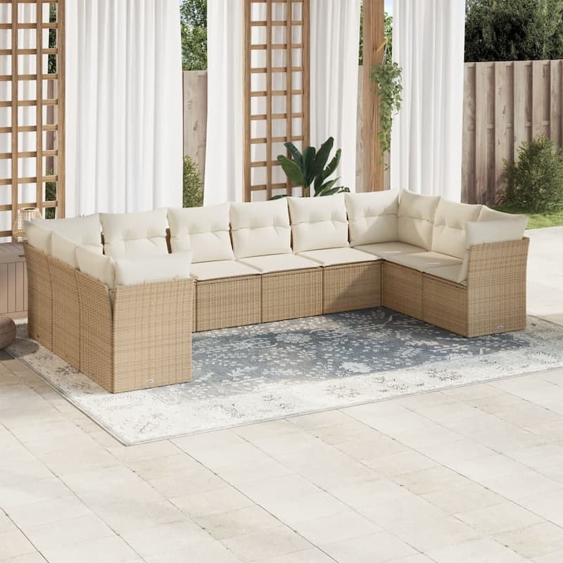 vidaXL Garden Sofa Set Beige - 24.4 x 24.4 x 27.2