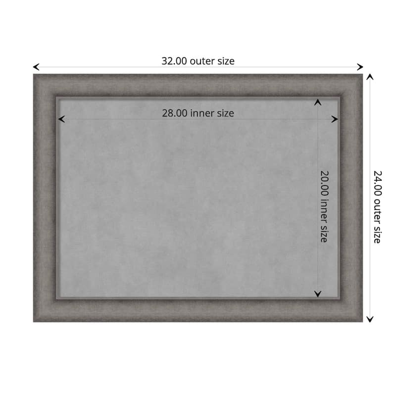 Amanti Art Burnished Concrete Framed Magnetic Board - Board Size 28x20