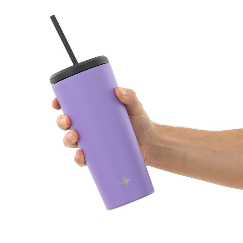 JoyJolt Vacuum Insulated Stainless Steel Tumbler Bottle with Flip Lid and Straw - 24 oz - 24 oz