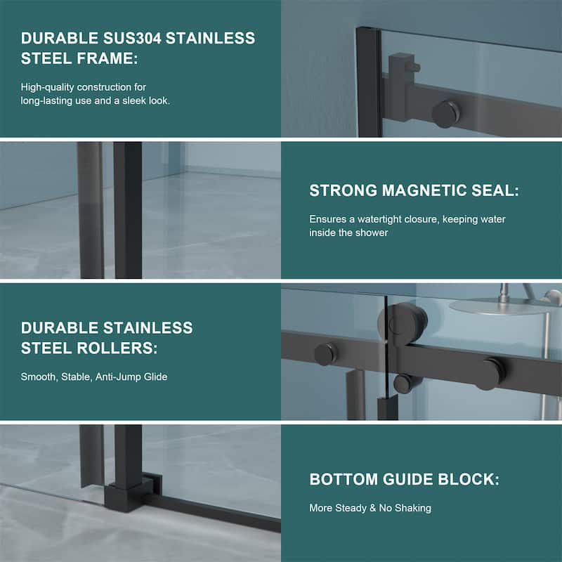 48"W x 76"H Single-Slide Shower Door