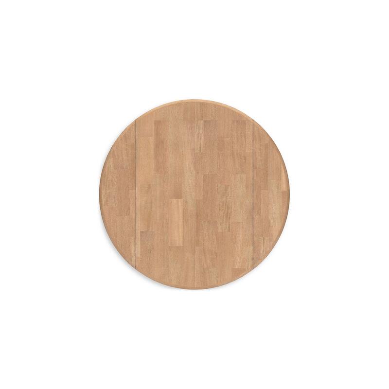Gasy Dining Table, Extendable 26-42 Inch, Dark Brown Wood, 2 Leaves