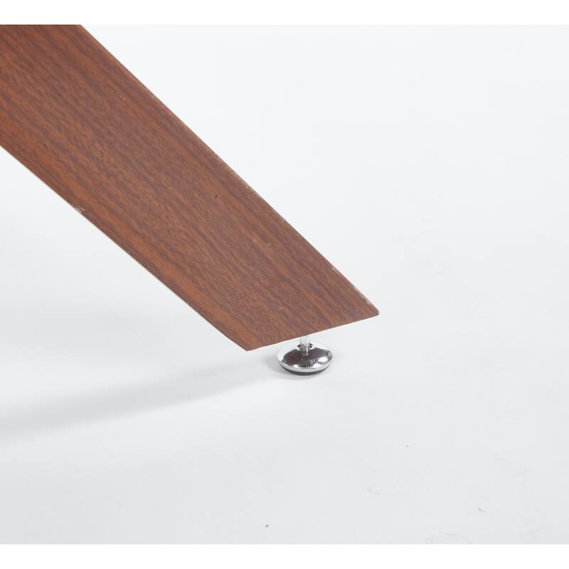 Dining Table With Cross Metal Leg And Tempered Glass,Kitchen Table For Living Room,Walnut Color Legssquare Table