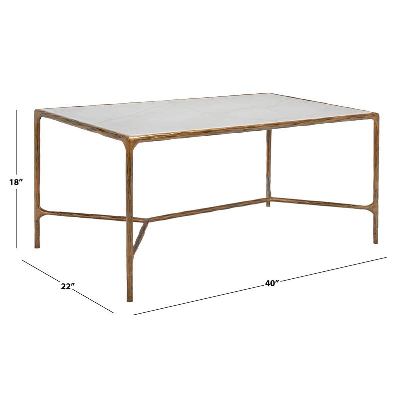 SAFAVIEH Couture Beril Rectangle Metal Coffee Table - 40 In. W x 22 In. D x 18 In. H - 40"W x 22"D x 18"H