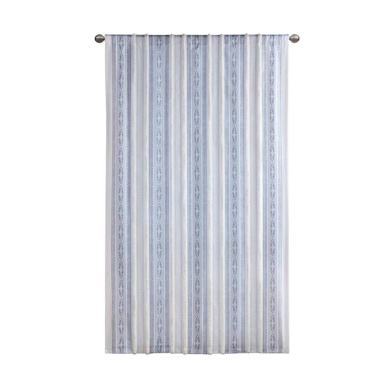 Poly Printed Curtain Panel with Tufted Stripe and Lining