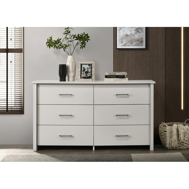Celeste 57"W 6-Drawer Dresser with Handles