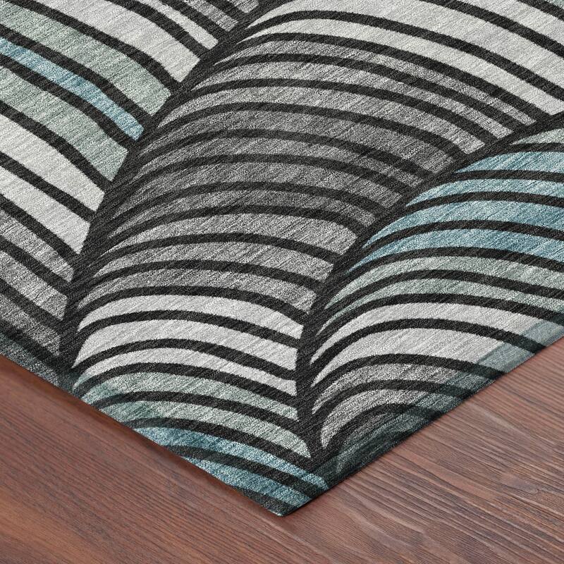 Machine Washable Indoor/ Outdoor Modern Parsons Chantille Rug