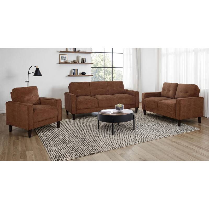 Bowen II Fabric Upholstered Track Arm Sofa Set