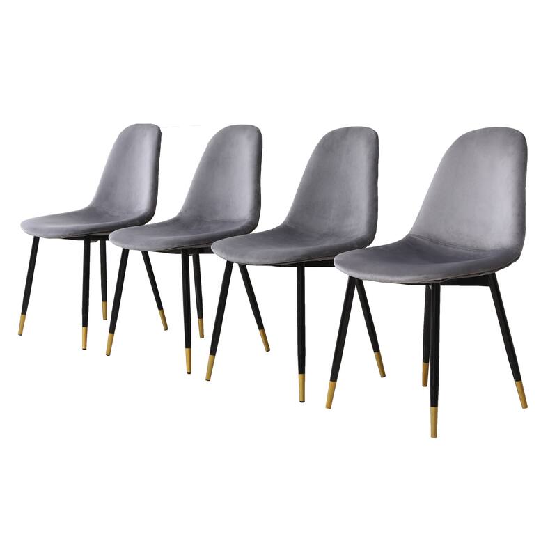 Medieval Modern Padded Dining Chairs Set of 4, Fabric Kitchen Dining Chairs with Metal Legs & Footrest for Living Room, Counter