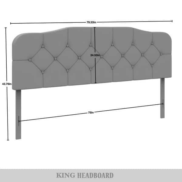 dimension image slide 0 of 2, CraftPorch Elegant Button-Tufted Upholstered Headboard