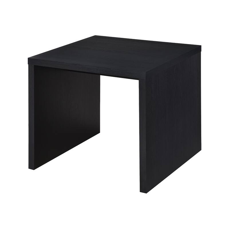 Square Engineered Wood End Table in Black - Black - Wood
