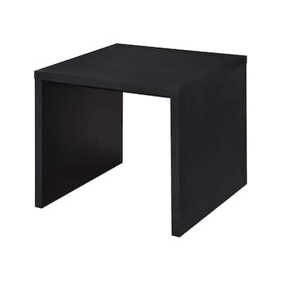 Square Engineered Wood End Table in Black
