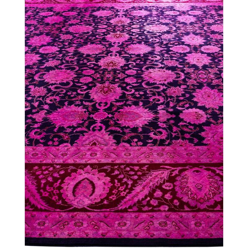 Fine Vibrance One-of-a-Kind Hand-Knotted Area Rug - Navy, 10' 3" x 14' 1" - 10' 3" x 14' 1"