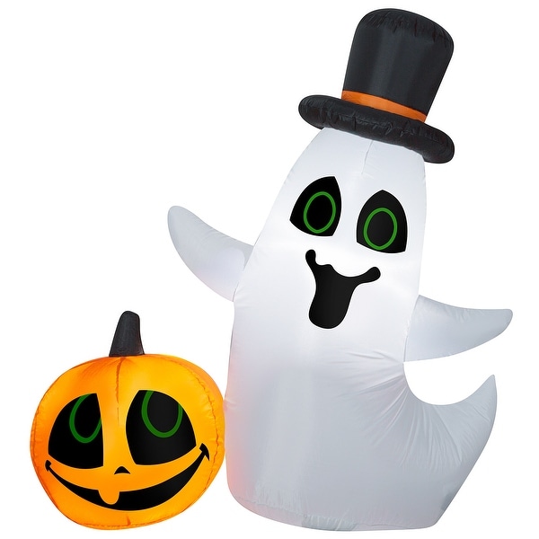 Shop 4 ft. Inflatable Ghost and Pumpkin - Overstock - 32036236
