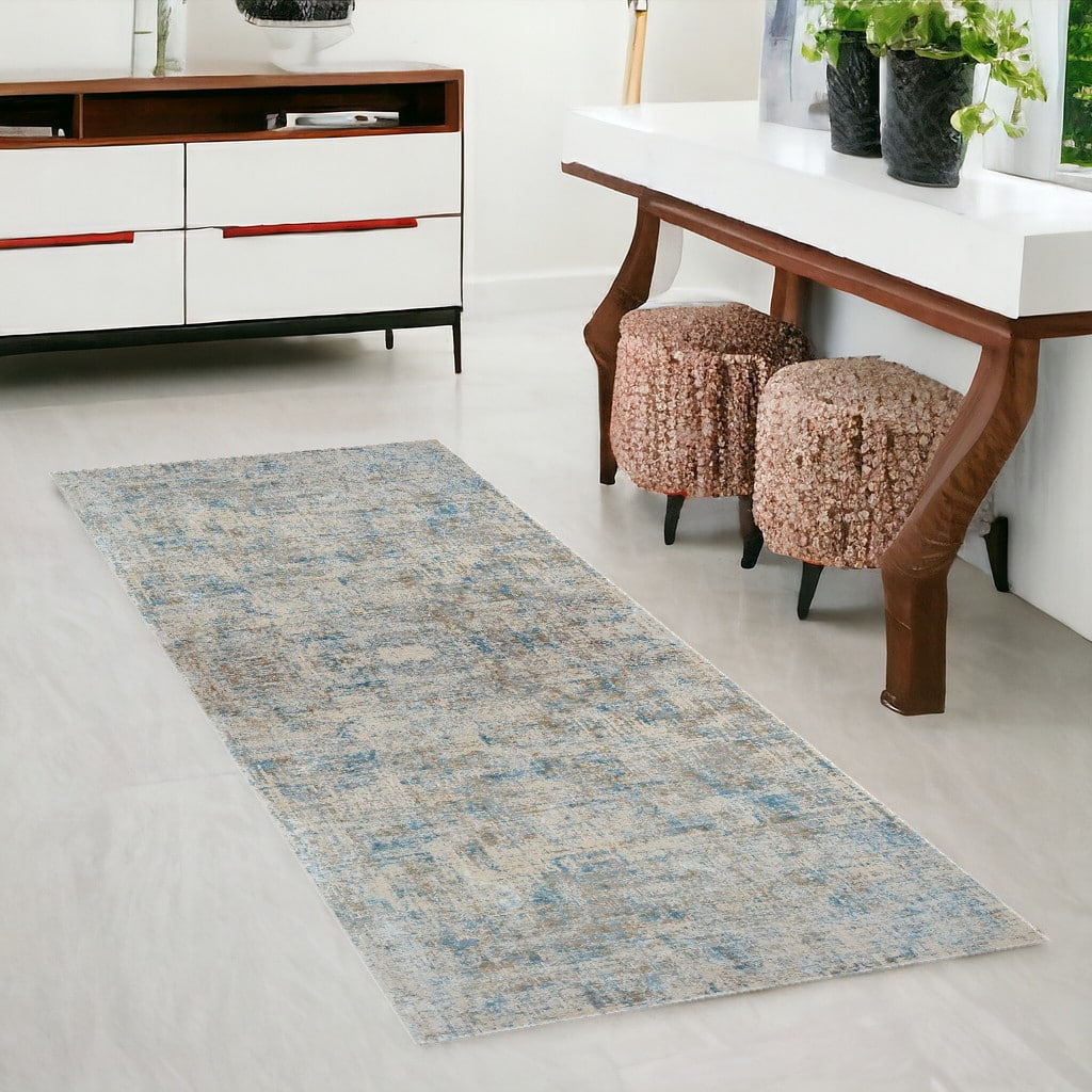 Dabu Abstract Modern Woven Area Rug By HomeRoots - 2' X 6'