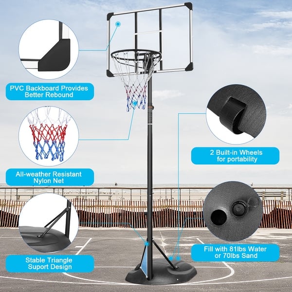 slide 2 of 7, Portable Basketball Hoop Adjustable White