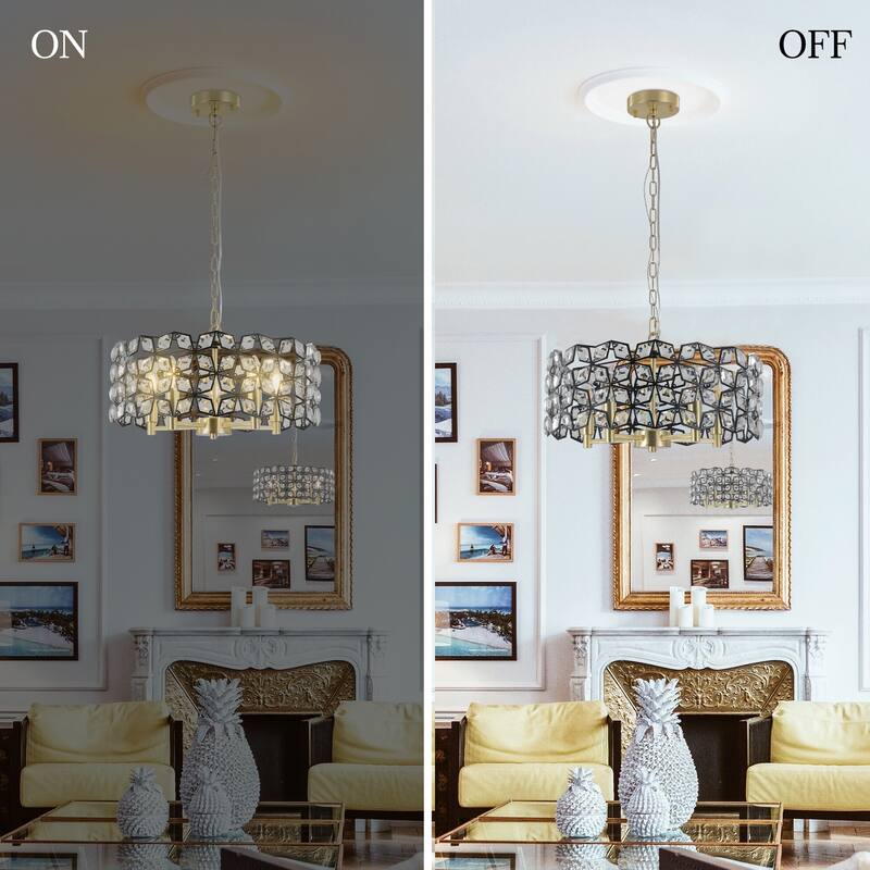 Modern Crystal Chandelier for Living-Room Round Cristal Lamp Luxury Home Decor Light Fixture