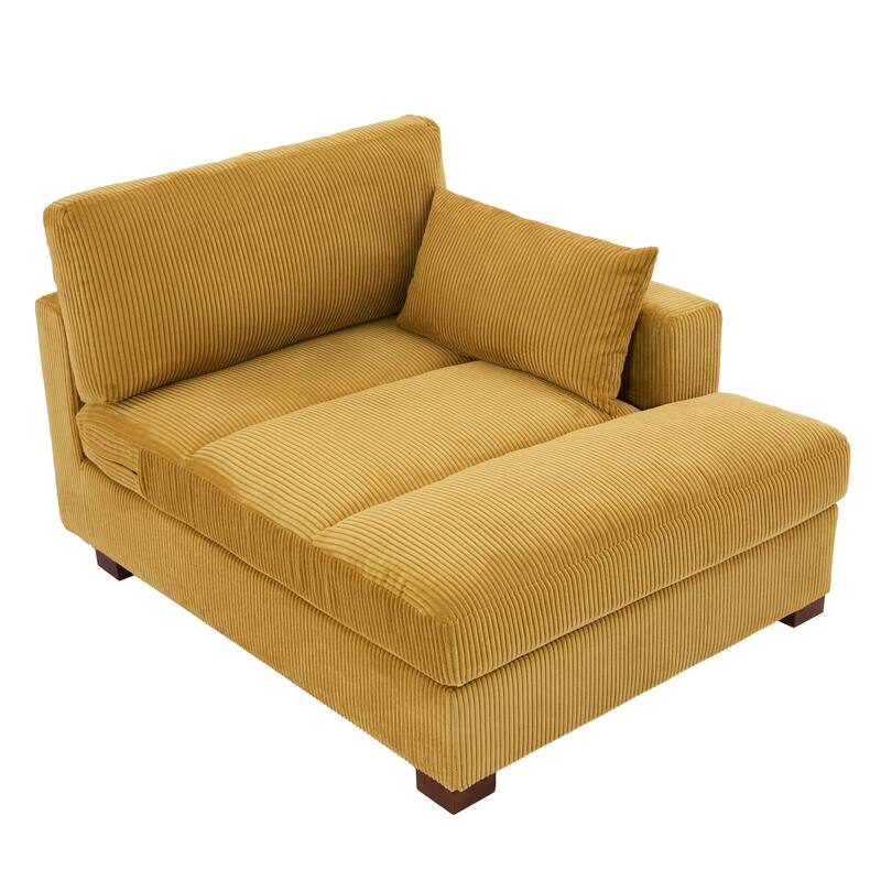 Modern Corduroy L-Shaped Sofa Chaise Lounge Couch