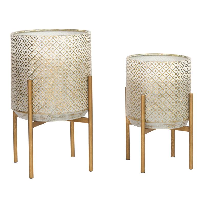 Lacey Bronze Planters (Set of 2)