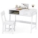preview thumbnail 3 of 28, Costway Kids Desk and Chair Set with Storage Drawer and Hutch, Student - See Details White