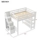 preview thumbnail 9 of 24, Twin/Full Size Loft Bed with Small Wardrobe and Storage Staircase, Solid Wood Loft Bedframe with LED Light and Storage Shelves